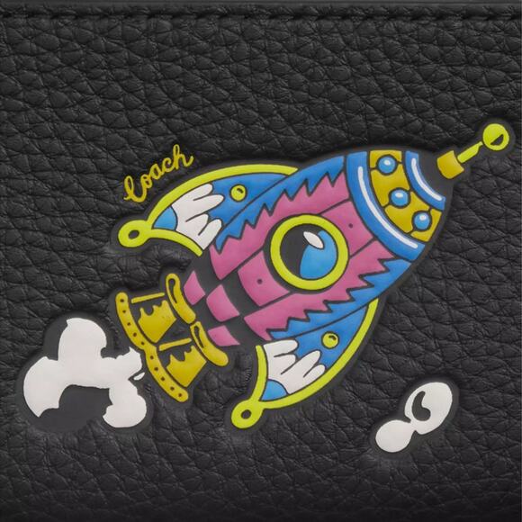 NWT Coach Cosmic Zip Card Case With Rocket Print - Picture 4 of 9